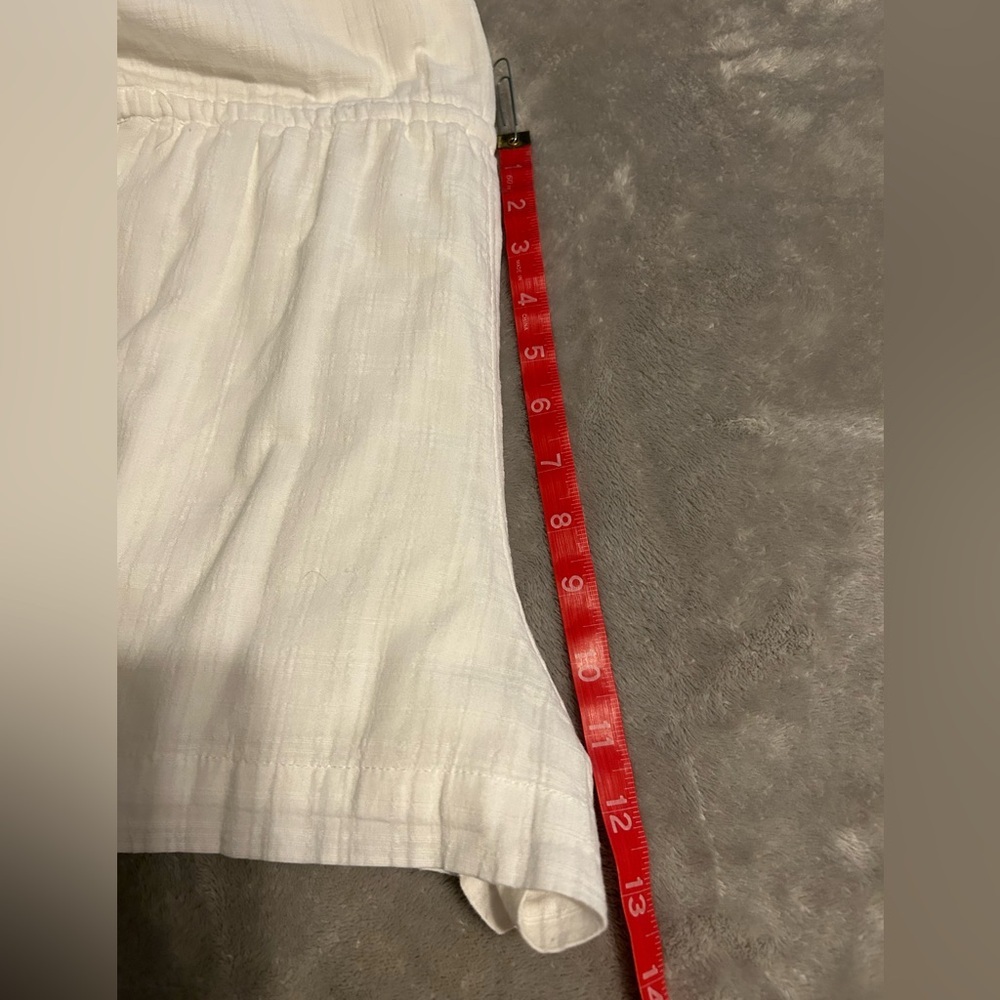 Abercrombie & Fitch White Romper XS Linen Look Lined Shorts Summer Chic - Picture 13 of 16